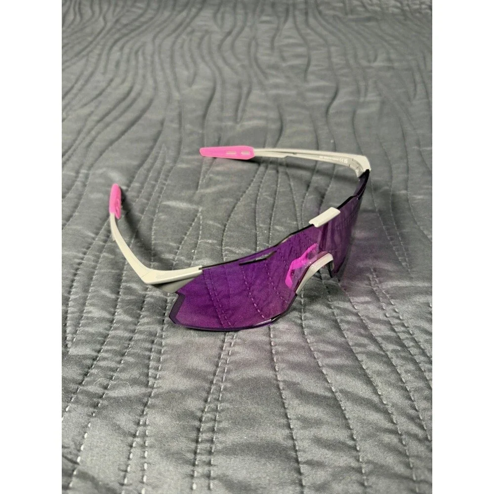 100% Speedcraft Cycling Sunglasses Purple Mirror Lens White Pink + Case EUC